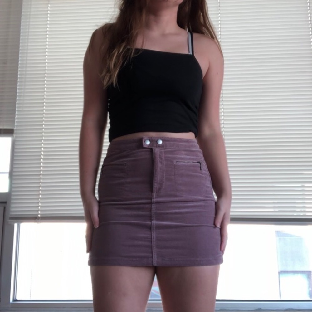 Muted purple corduroy skirt